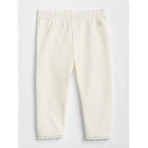 Baby Gap Organically Grown Cotton Cream Teddy Bear Leggings‎ 0-3 Months